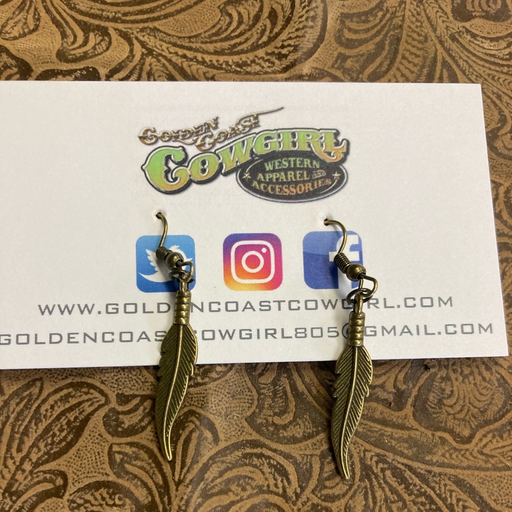 Bronze Feather earrings